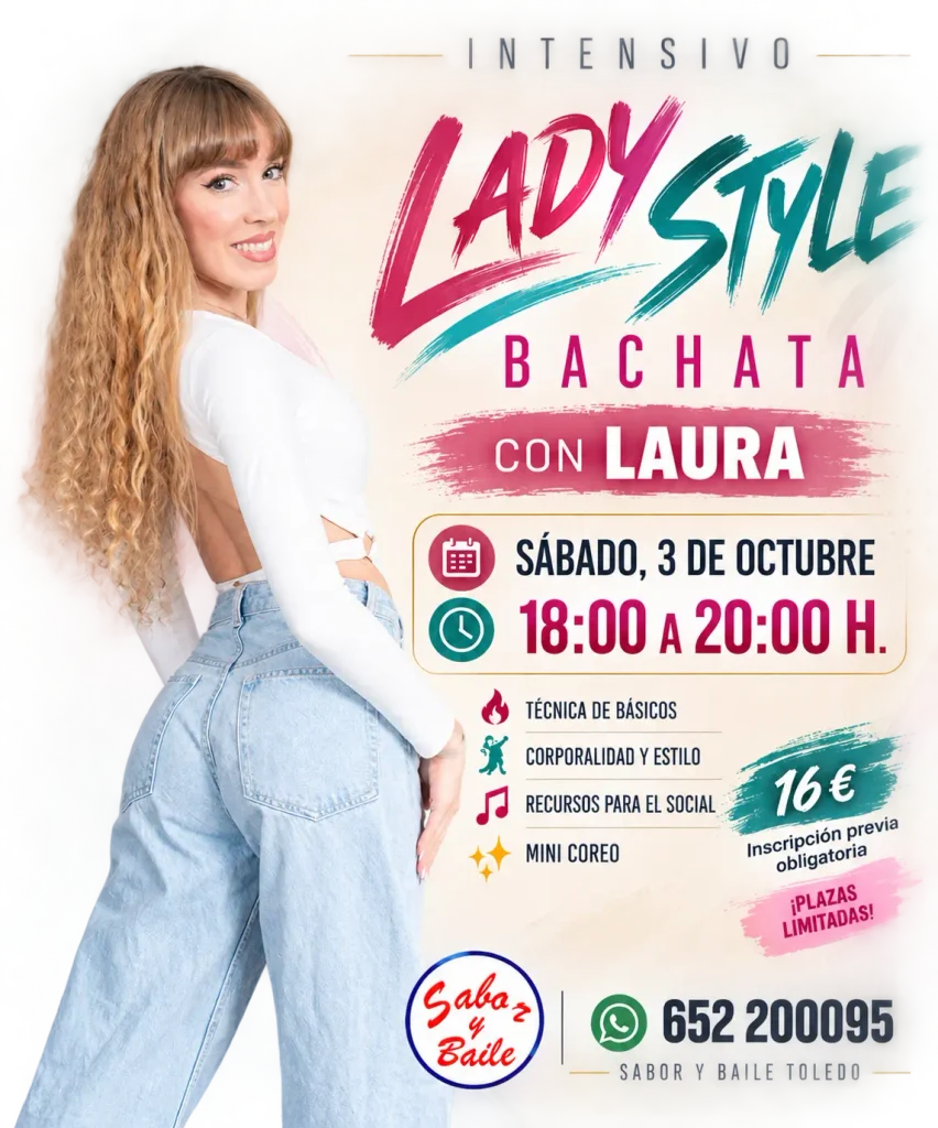 Laura imparte un intensivo de lady style bachata en Toledo el 3 de octubre
