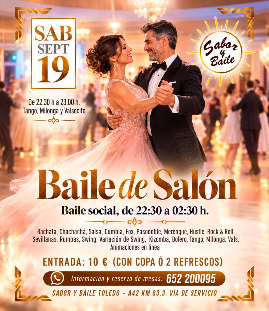 Cartel Baile de Salón Sábado 19 septiembre en Sabor y Baile Toledo