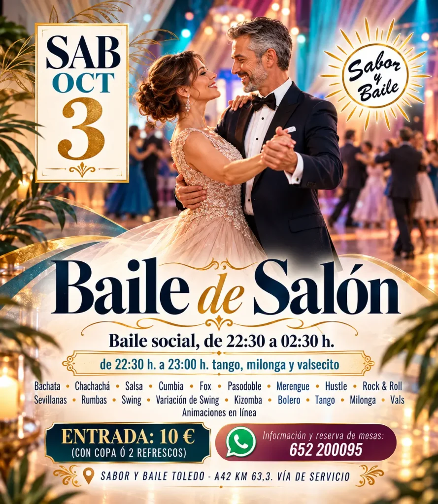 Cartel de Baile de Salón en Toledo el 3 de octubre de 2026