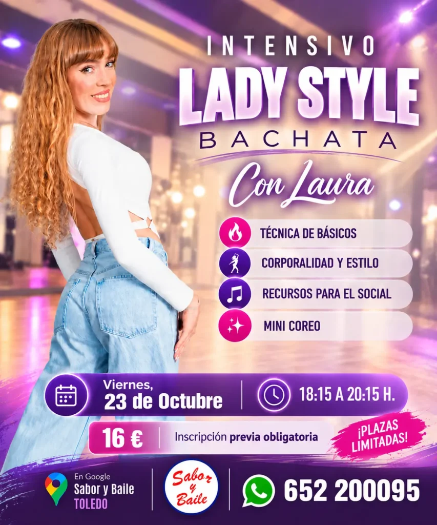 Cartel Intensivo de Lady Style Bachata en Toledo viernes 23 octubre 2026 con Laura