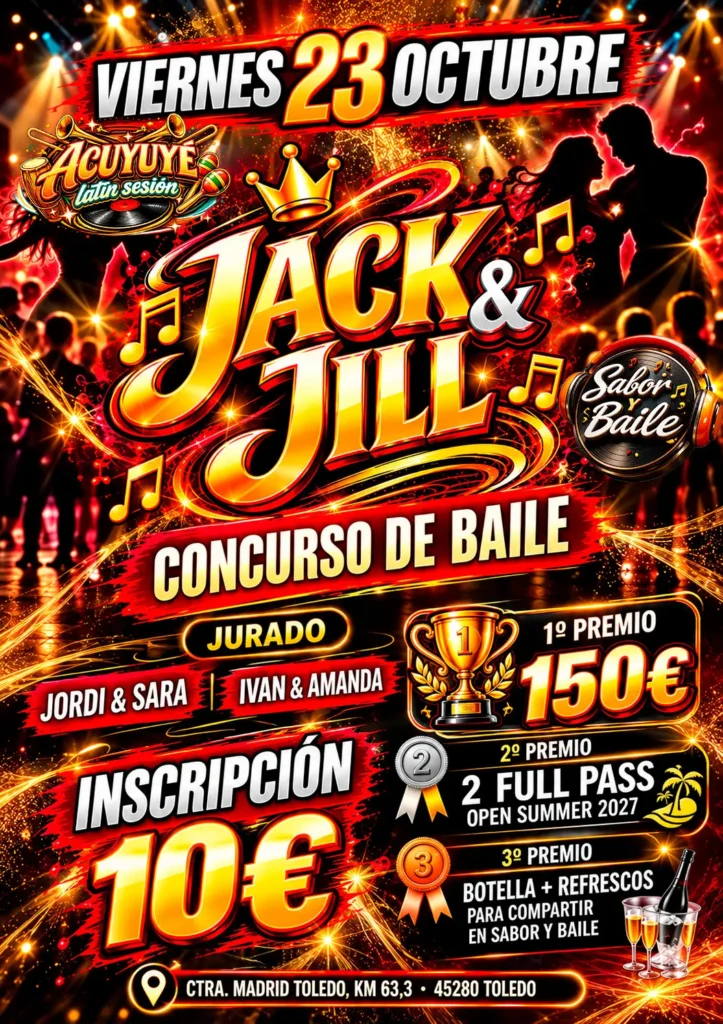 Cartel del concurso Jack & Jill en Sabor y Baile, viernes 23 de octubre
